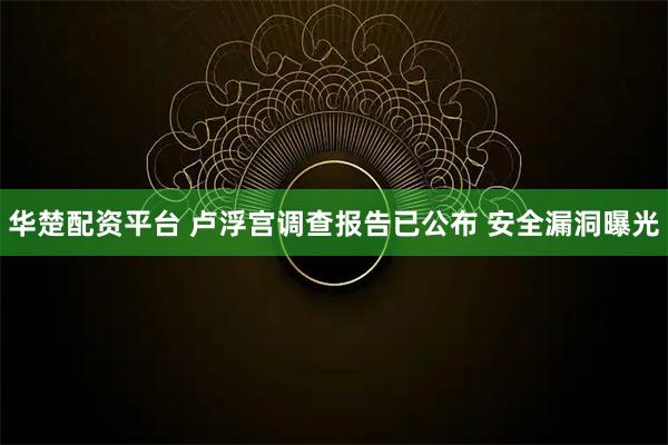 华楚配资平台 卢浮宫调查报告已公布 安全漏洞曝光